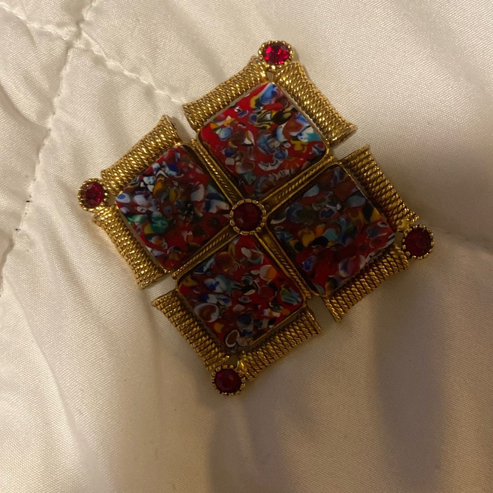 Antique Milano Millefiori Brooch